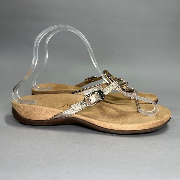 Vionic Ricci Sandals Women's Size 7 Metallic Jeweled Comfort Orthotic Flip Flops - Picture 1 of 11
